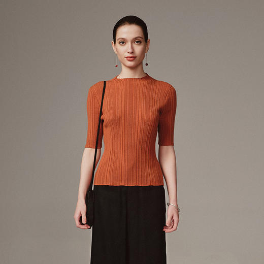 TANGY Collection天意高定2023秋季新品商场同款染秋系列女士中袖针织衫 商品图1