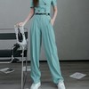 BeQueenStory【加州假日】百搭减龄高腰休闲阔腿长裤2023年夏装女 商品缩略图2