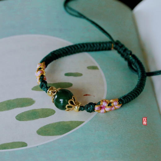 和田玉（碧玉）10mm玉珠手环 商品图1