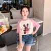 女童短袖T恤夏装2023新款洋气童装女大童儿童夏季半袖棉质上衣潮 商品缩略图1