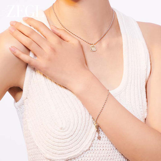 ZEGL设计师金币系列笑脸手链女生轻奢小众设计感精致金色复古手饰 商品图3