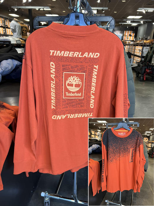 TIMBERLAND/添柏岚 男士圆领RELAXED FIT宽松版厚款印花长袖T恤 商品图0