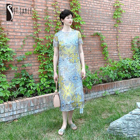 圣三利女装无袖印花中长款连衣裙SL2027207