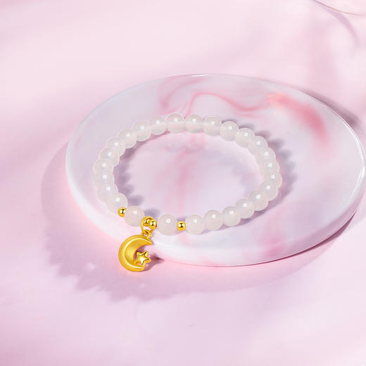 周六福黄金小彩虹手链女足金甜美少女手串多巴胺手饰送女友礼物 商品图3