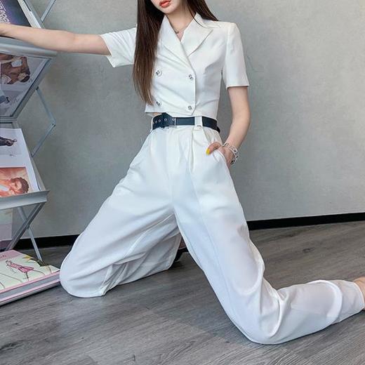 BeQueenStory【加州假日】百搭减龄高腰休闲阔腿长裤2023年夏装女 商品图3