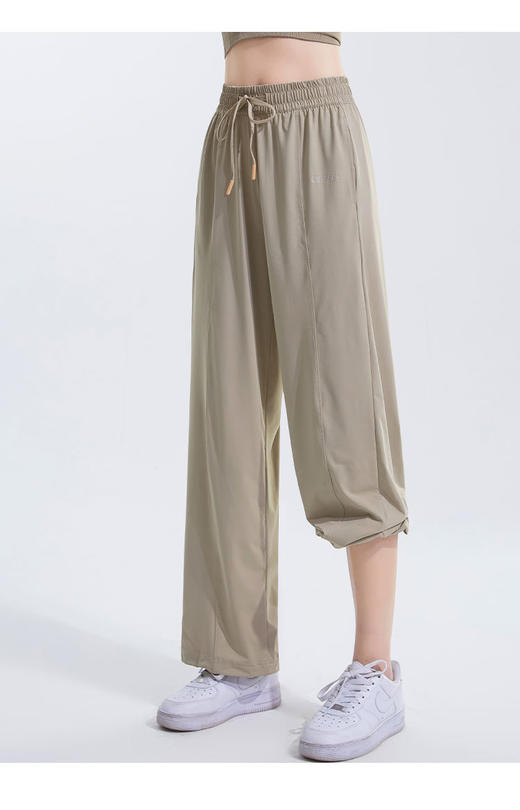 【蕉下防晒裤2023同款原纱防晒裤】夏轻薄透气开衩裤 高腰收腹垂坠阔腿 冰感面料臀部贴合上身效果好显腿长 商品图11