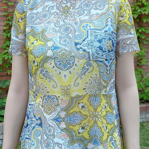 圣三利女装无袖印花中长款连衣裙SL2027207 商品图4