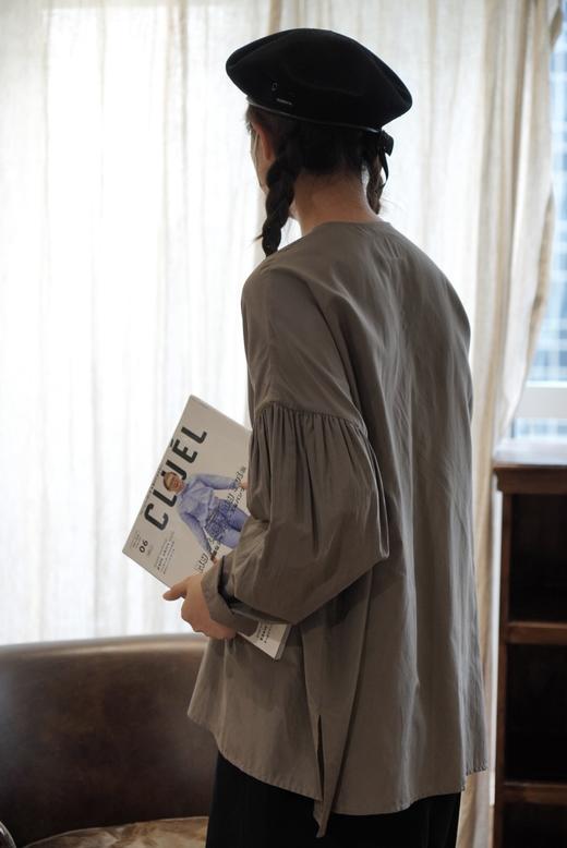 ECOLE DE CURIOSITES 2色可选条纹电力纺真丝衬衫 商品图6