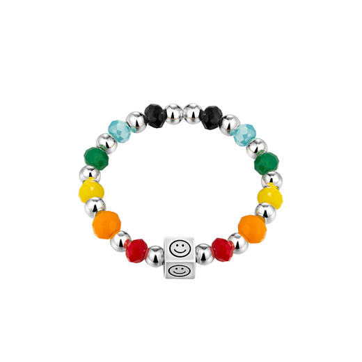 彩虹串珠戒指女2022年新款杨幂同款爱心轻奢高级时尚百搭闺蜜指环 商品图4