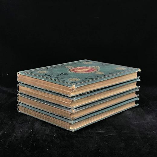 约19世纪后期 彭斯作品集（全4卷） 约百余幅插图 漆布精装16开 商品图1