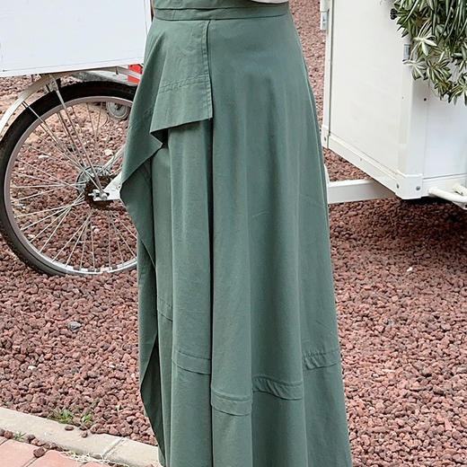 圣三利女装夏季中长款不规则百褶半身裙SL121B05 商品图3
