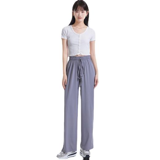 【蕉下防晒裤2023同款原纱防晒裤】夏轻薄透气开衩裤 高腰收腹垂坠阔腿 冰感面料臀部贴合上身效果好显腿长 商品图4