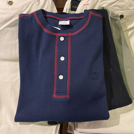 BROOKS BROTHERS/布克兄弟 男士美式休闲亨利领棉混纺长袖针织衫 商品图2