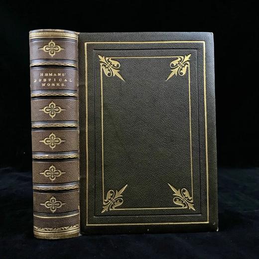 约19世纪后期 赫曼斯夫人诗集 8幅插图 全真皮精装32开 商品图0