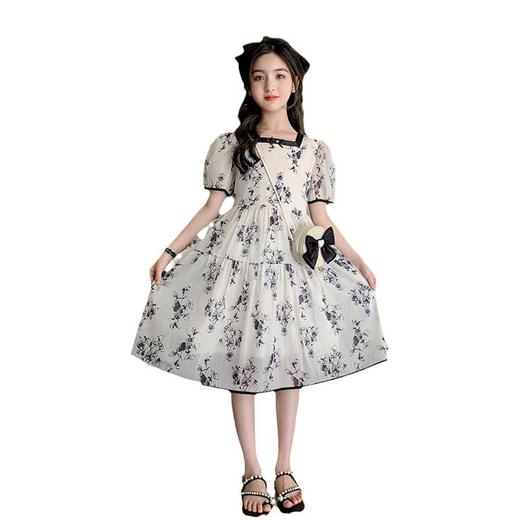 女童夏装连衣裙2023新款童装儿童公主裙水墨画中国风夏季女孩裙子 商品图4