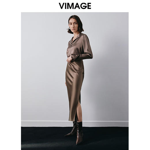 VIMAGE纬漫纪秋季新款优雅显瘦气质纯色小上衣V2013609 商品图1