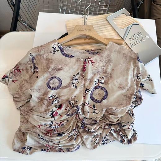 【夏季新款宽松大码居家套装】天然薄荷醇冰丝更加清凉 中老年妈妈短袖套装 满版印花高端清晰雅而不俗  商品图6