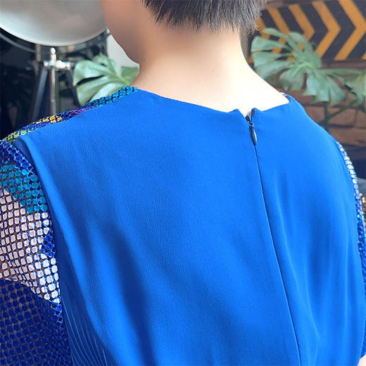 圣三利女装新夏季中长款V领雪纺花色连衣裙SL2027253 商品图6