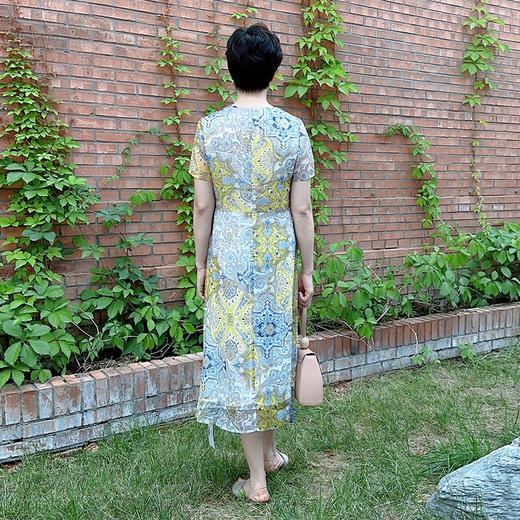 圣三利女装无袖印花中长款连衣裙SL2027207 商品图2