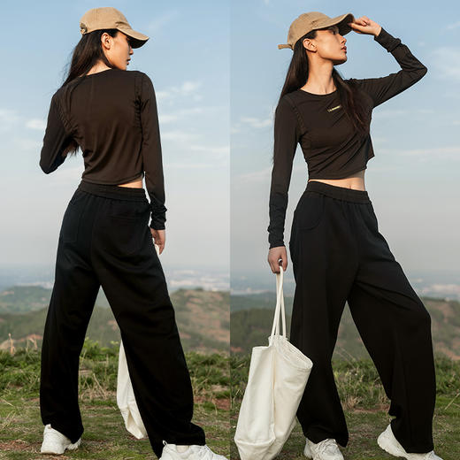 L RECNAVA [品质选择] 有加绒款 [90%棉]香蕉裤-中腰运动休闲长裤显瘦宽松裤 商品图4