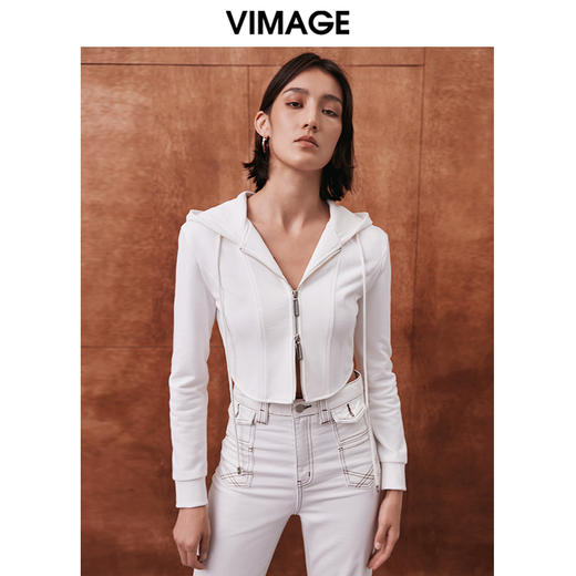 VIMAGE纬漫纪203秋季新款时尚休闲显瘦连帽女上衣V2003611 商品图0