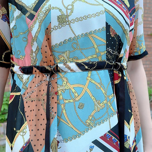 SAINT L’UCK/圣媛女装  新款优雅中长款雪纺花色连衣裙SA220L23 商品图3