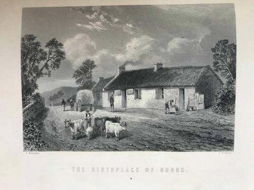 约19世纪后期 彭斯作品集（全4卷） 约百余幅插图 漆布精装16开 商品图9