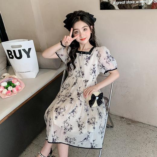 女童夏装连衣裙2023新款童装儿童公主裙水墨画中国风夏季女孩裙子 商品图2