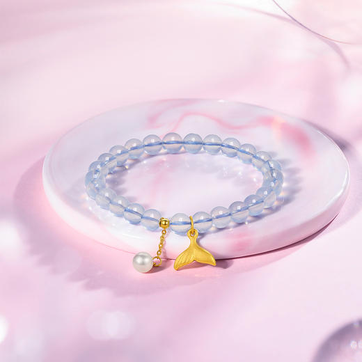 周六福黄金小彩虹手链女足金甜美少女手串多巴胺手饰送女友礼物 商品图4