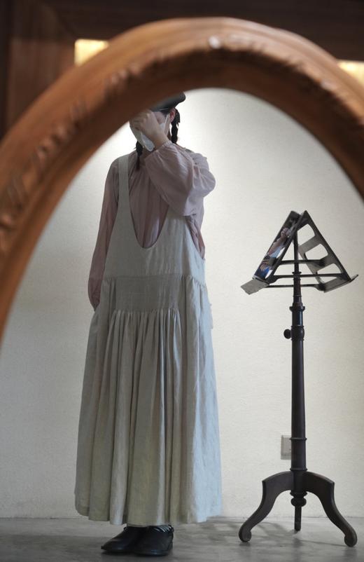 ECOLE DE CURIOSITES 抛光亚麻吊带连衣裙(Limited serie) 商品图5