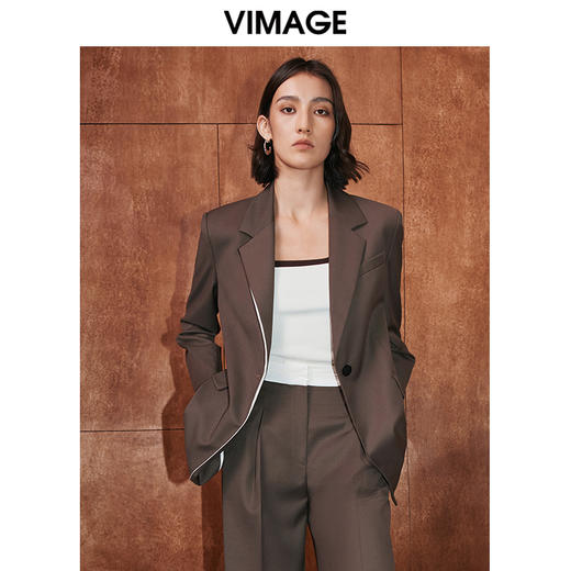 VIMAGE纬漫纪秋季新款时尚百搭显瘦干练西装外套女V2003607 商品图4
