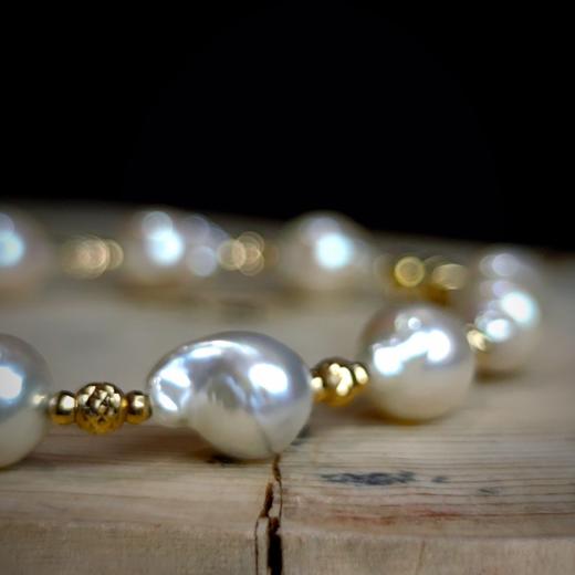 18k金镶嵌Akoya巴洛克风格手链 商品图4