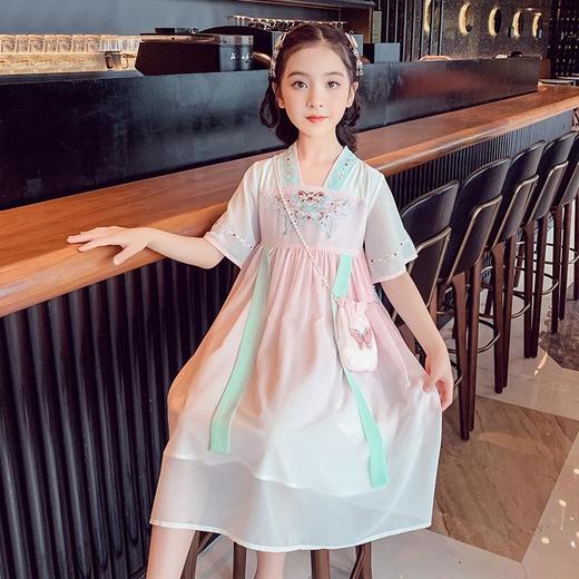 女童汉服连衣裙夏季女孩中国风古装夏襦裙超仙中大童儿童夏装裙子 商品图2