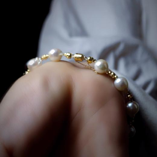 18k金镶嵌Akoya巴洛克风格手链 商品图3