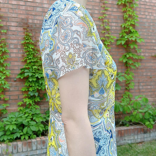 圣三利女装无袖印花中长款连衣裙SL2027207 商品图3