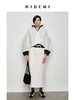 HIDEMI 特殊工艺纸感微浮雕艺术面料极简大廓形袖衬衫 都市白/黑色 商品缩略图0