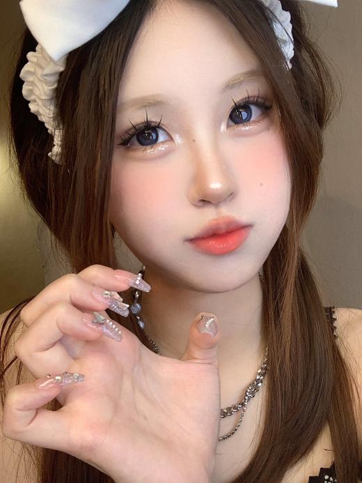 Lillilly月抛 雾面冰薄/雾面奶咖 蓝/棕 14.2mm 非离子 0-1000 商品图3