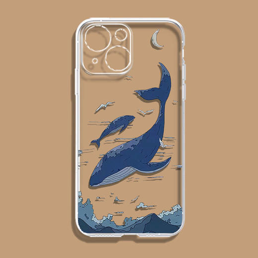 天空鲸鱼情侣手机壳适用于苹果13小米12红米vivo荣耀OPPO华为系列 商品图3