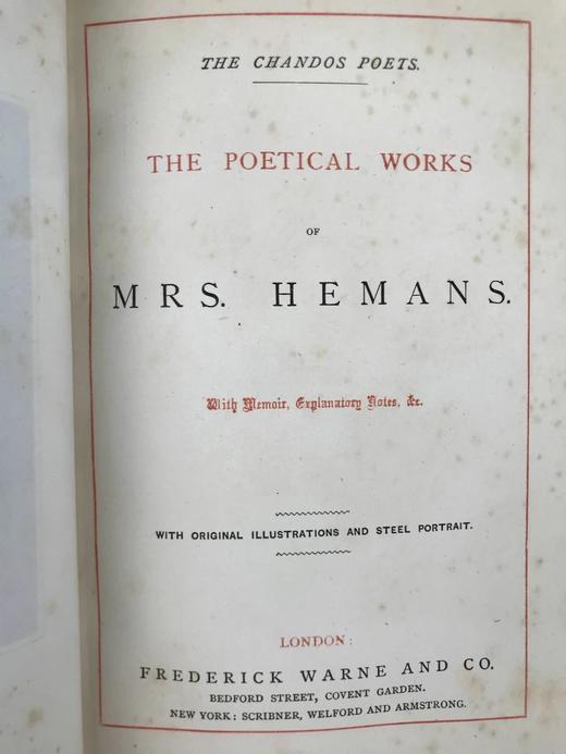 约19世纪后期 赫曼斯夫人诗集 8幅插图 全真皮精装32开 商品图2