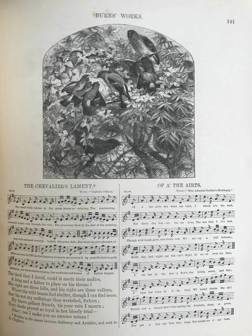 约19世纪后期 彭斯作品集（全4卷） 约百余幅插图 漆布精装16开 商品图11