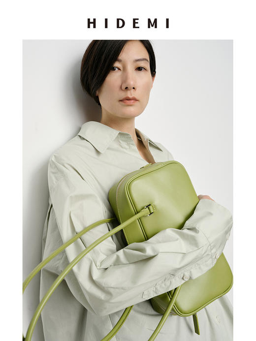 HIDEMI 牛皮波士顿两用包 可手提可腋下肩背/牛油果绿 商品图0