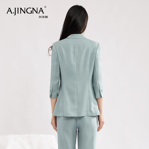 【积分兑换】阿菁娜质地轻薄醋酸纤维浅绿色西装外套A27C108060 商品图4