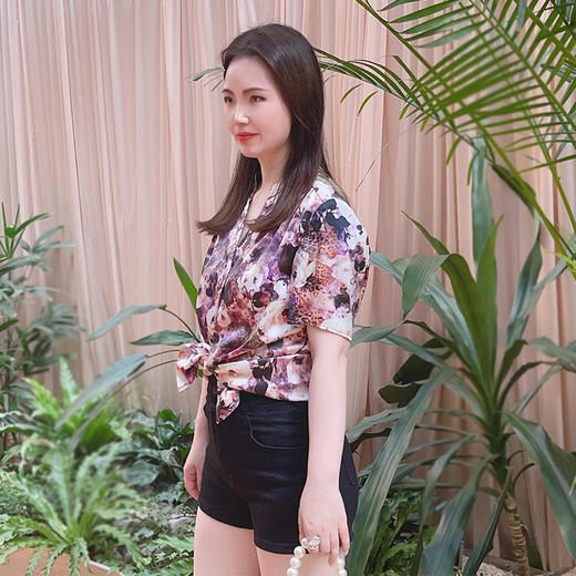 圣三利女装 新款优雅桑蚕丝印花衬衫SL2024170 商品图1