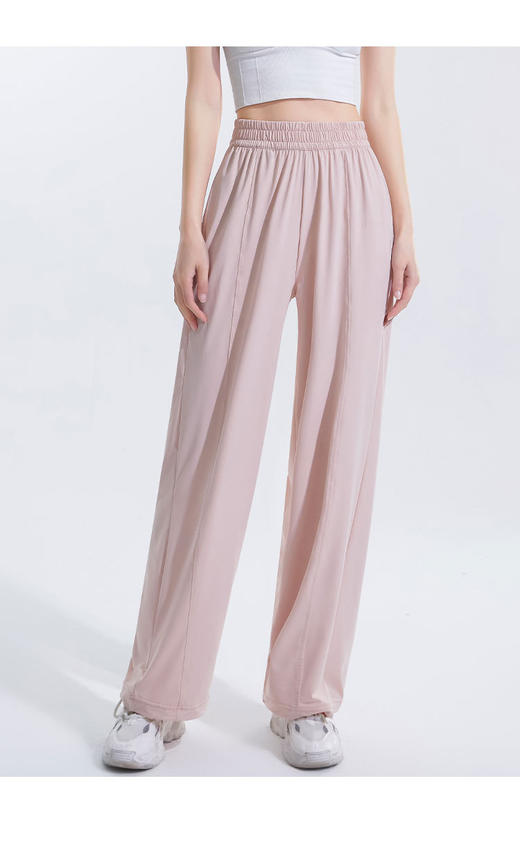 【蕉下防晒裤2023同款原纱防晒裤】夏轻薄透气开衩裤 高腰收腹垂坠阔腿 冰感面料臀部贴合上身效果好显腿长 商品图12