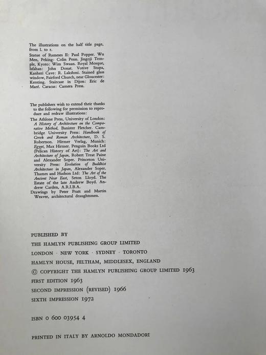 世界建筑图史（1972） 32页彩色1026幅黑白插图 精装8开 商品图4
