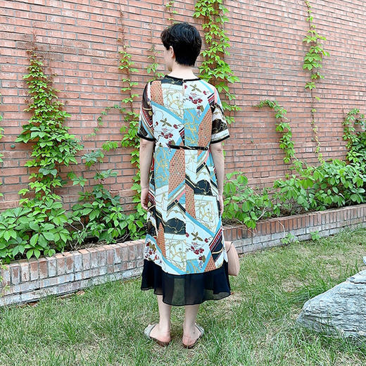 SAINT L’UCK/圣媛女装  新款优雅中长款雪纺花色连衣裙SA220L23 商品图2