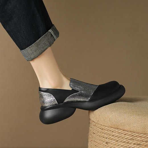 个性百搭，里外全皮撞色厚底单鞋MDY-M235-53 商品图1