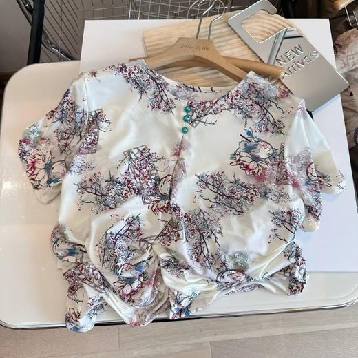 【夏季新款宽松大码居家套装】天然薄荷醇冰丝更加清凉 中老年妈妈短袖套装 满版印花高端清晰雅而不俗  商品图8