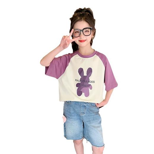 女童短袖T恤夏装2023新款洋气童装女大童儿童夏季半袖棉质上衣潮 商品图4