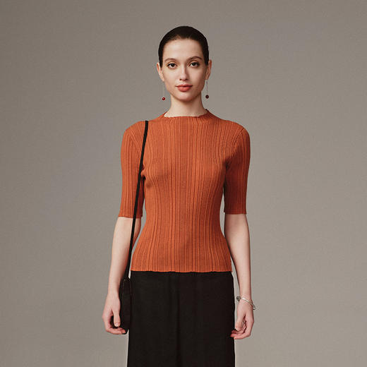 TANGY Collection天意高定2023秋季新品商场同款染秋系列女士中袖针织衫 商品图4
